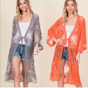 Gray lace kimono!
